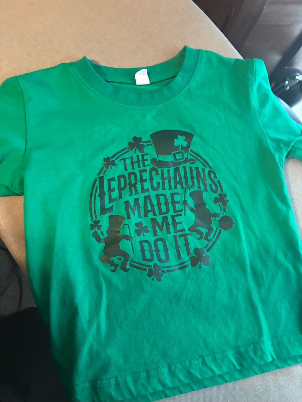Amazon Green Kids Tee with Dark Shamrock Graphic